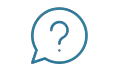 Question mark inside a speech bubble, symbolizing the word 'Questions?'