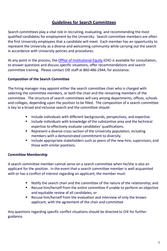 Guidelines for Search Committees Preview